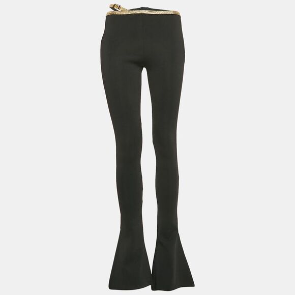 Balmain Black Jersey Wide-Leg Pants S